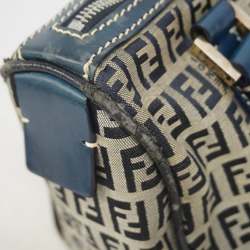 Fendi Handbag Nylon Canvas Navy Silver — view 7