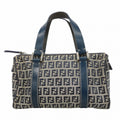 Fendi Handbag Nylon Canvas Navy Silver