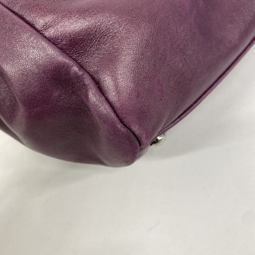 Chanel Shoulder Bag Lambskin Purple Silver — view 6