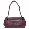 Chanel Shoulder Bag Lambskin Purple Silver