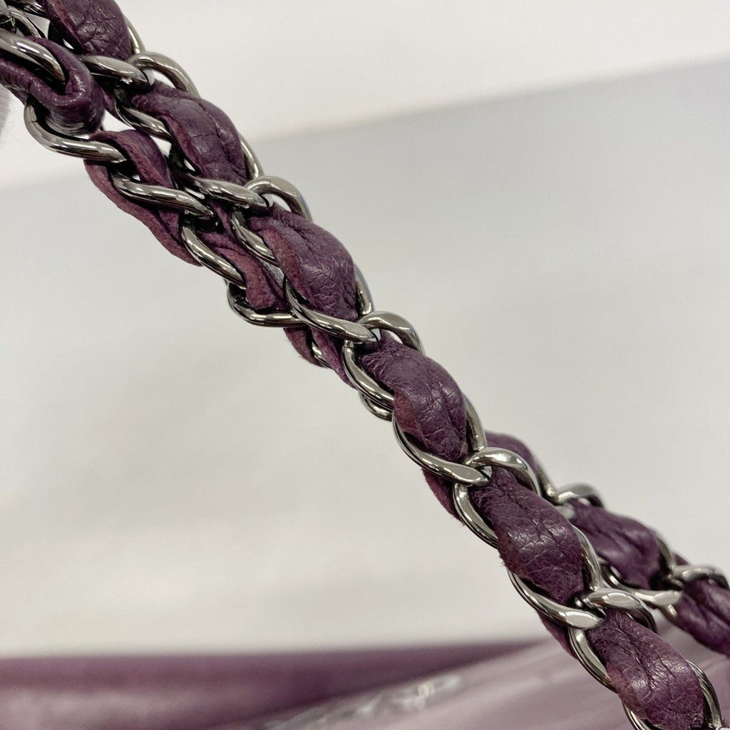Chanel Shoulder Bag Lambskin Purple Silver — view 8