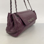 Chanel Shoulder Bag Lambskin Purple Silver — view 2
