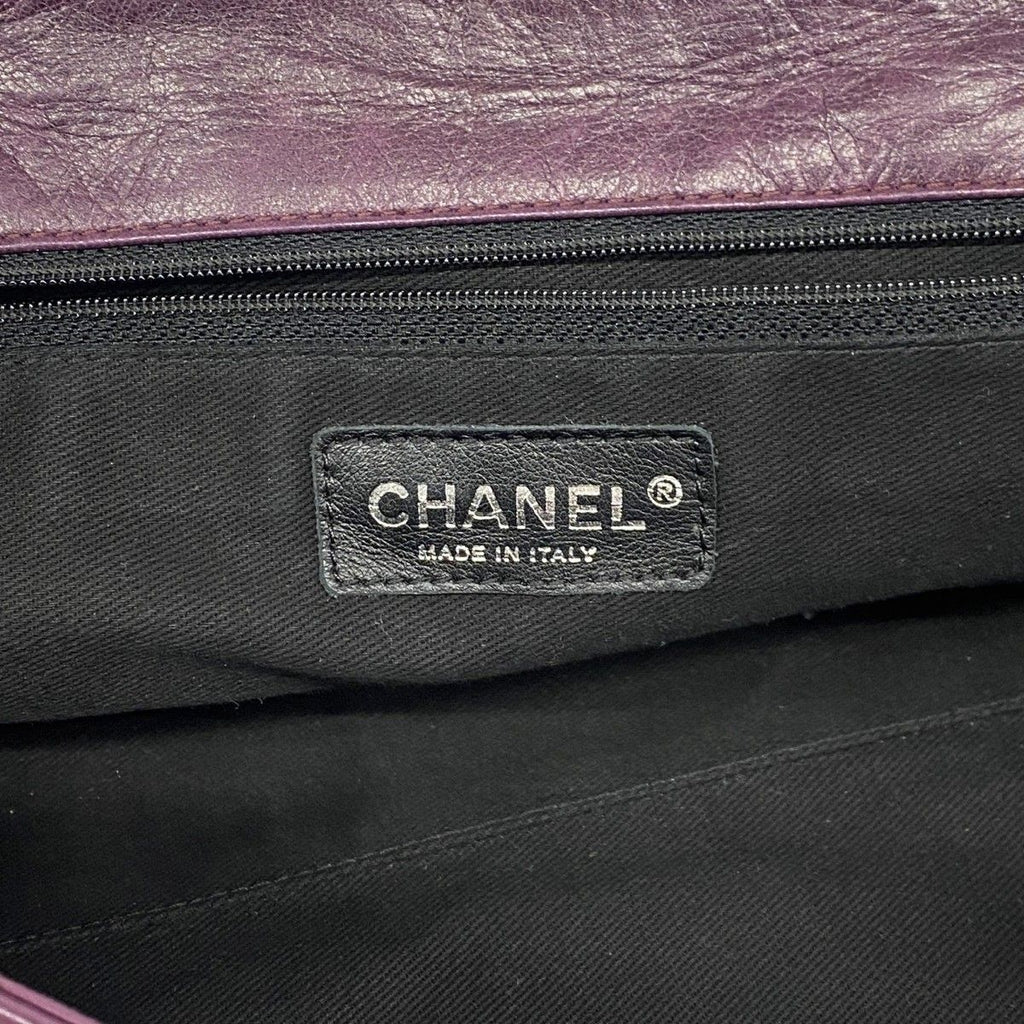 Chanel Shoulder Bag Lambskin Purple Silver — view 5