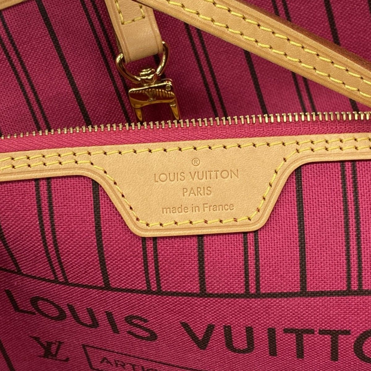 Louis Vuitton Tote Monogram Neverfull MM Brown Fuchsia — view 5