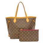 Louis Vuitton Tote Monogram Neverfull MM Brown Fuchsia