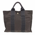 Hermes Handbag Her Line PM Canvas Gray Silver