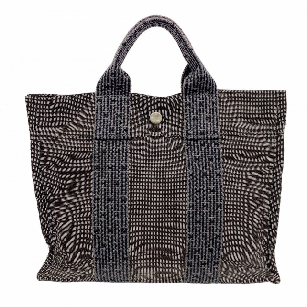 Hermes Handbag Her Line PM Canvas Gray Silver