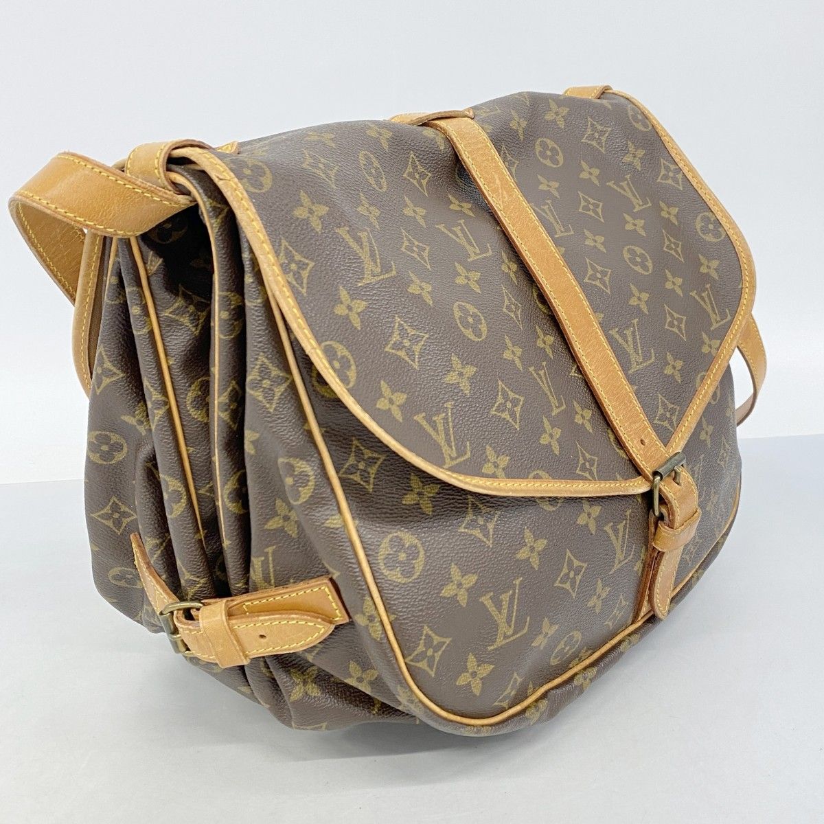 Louis Vuitton Shoulder Bag Monogram Saumur 35 Brown — view 2