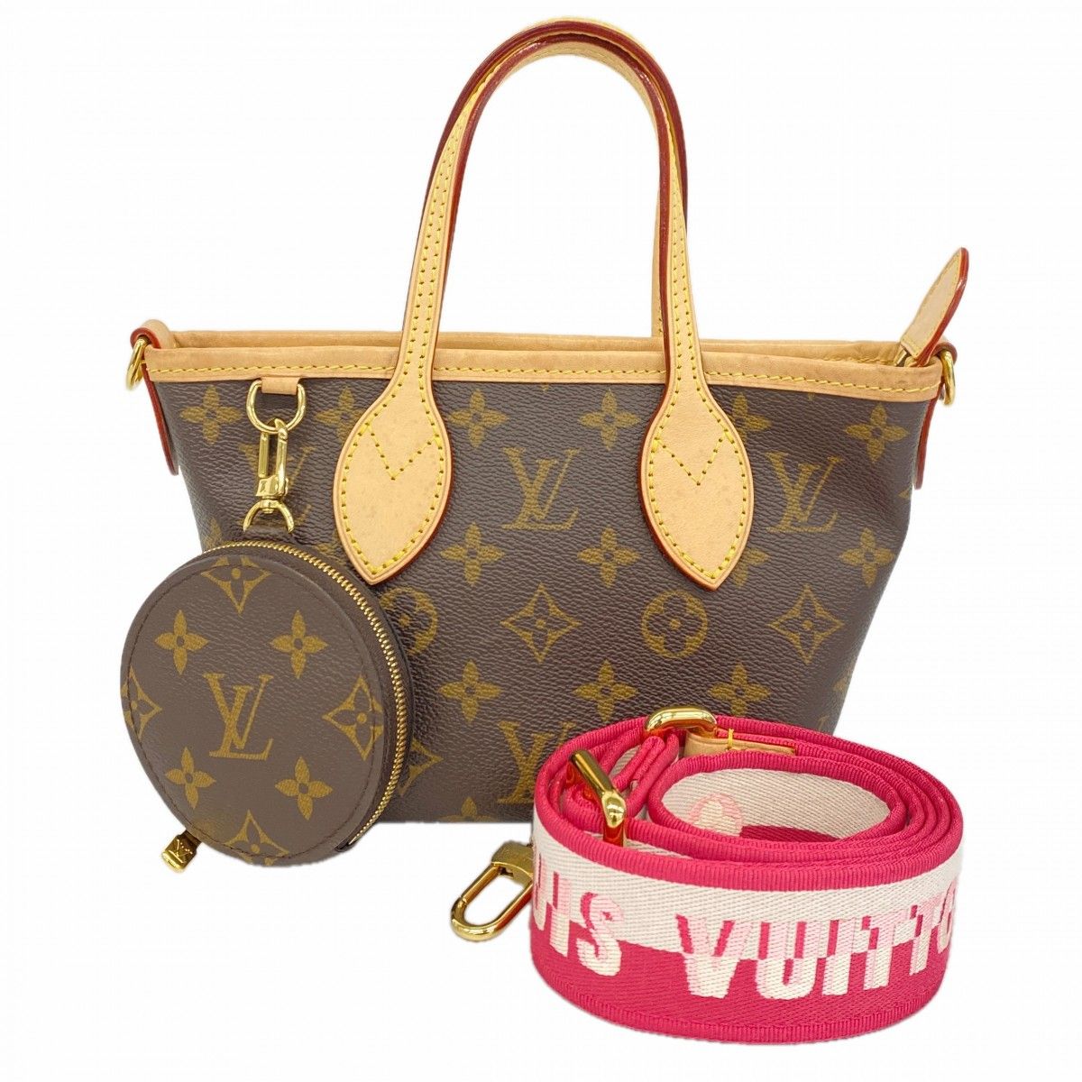 Louis Vuitton Handbag Monogram Neverfull BB Brown Rose Peony 2-Way
