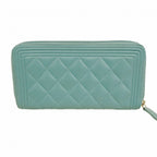 Chanel Wallet Boy Caviar Leather Blue Gold — view 8