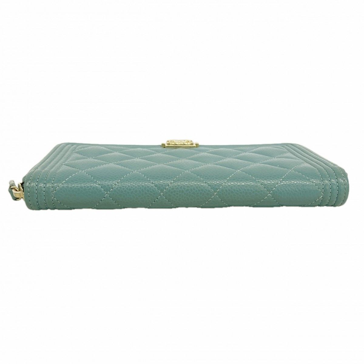 Chanel Wallet Boy Caviar Leather Blue Gold — view 2