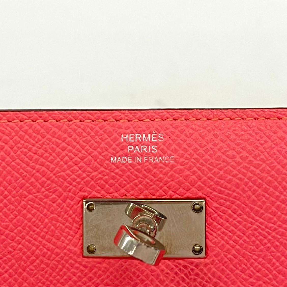 Hermes Wallet Kelly Veau Epsom Rose Azalea Silver — view 4