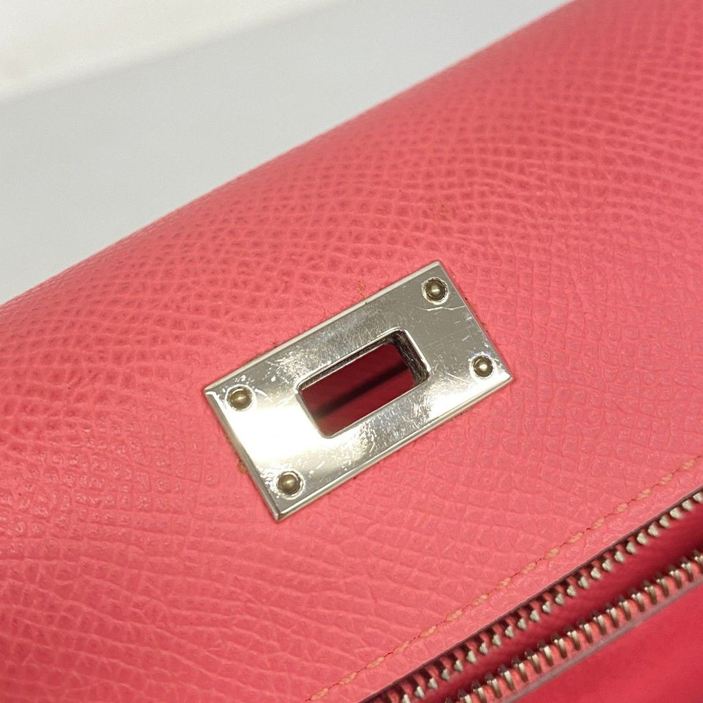 Hermes Wallet Kelly Veau Epsom Rose Azalea Silver — view 7