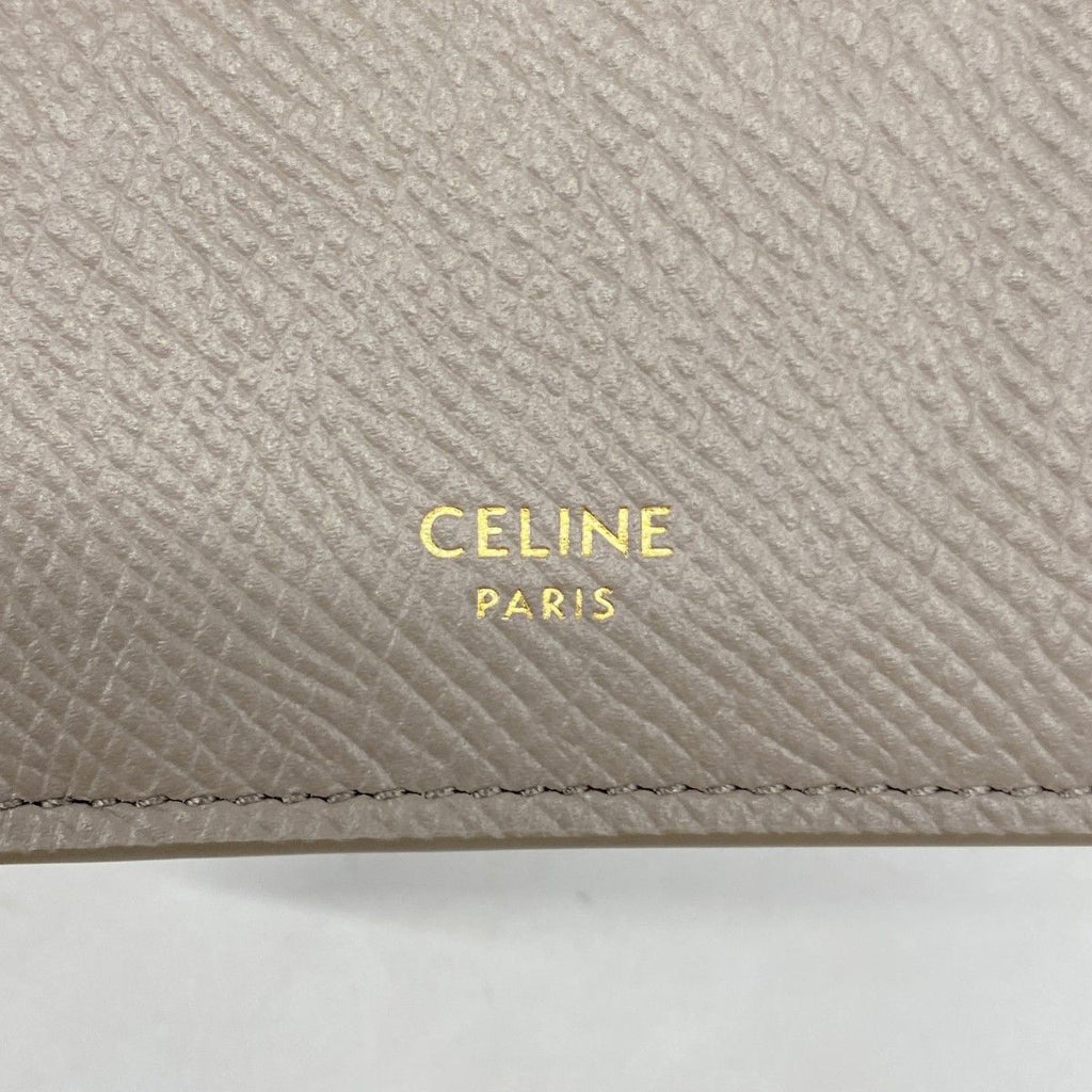 Celine Wallet Leather Gray Ju Gold — view 4