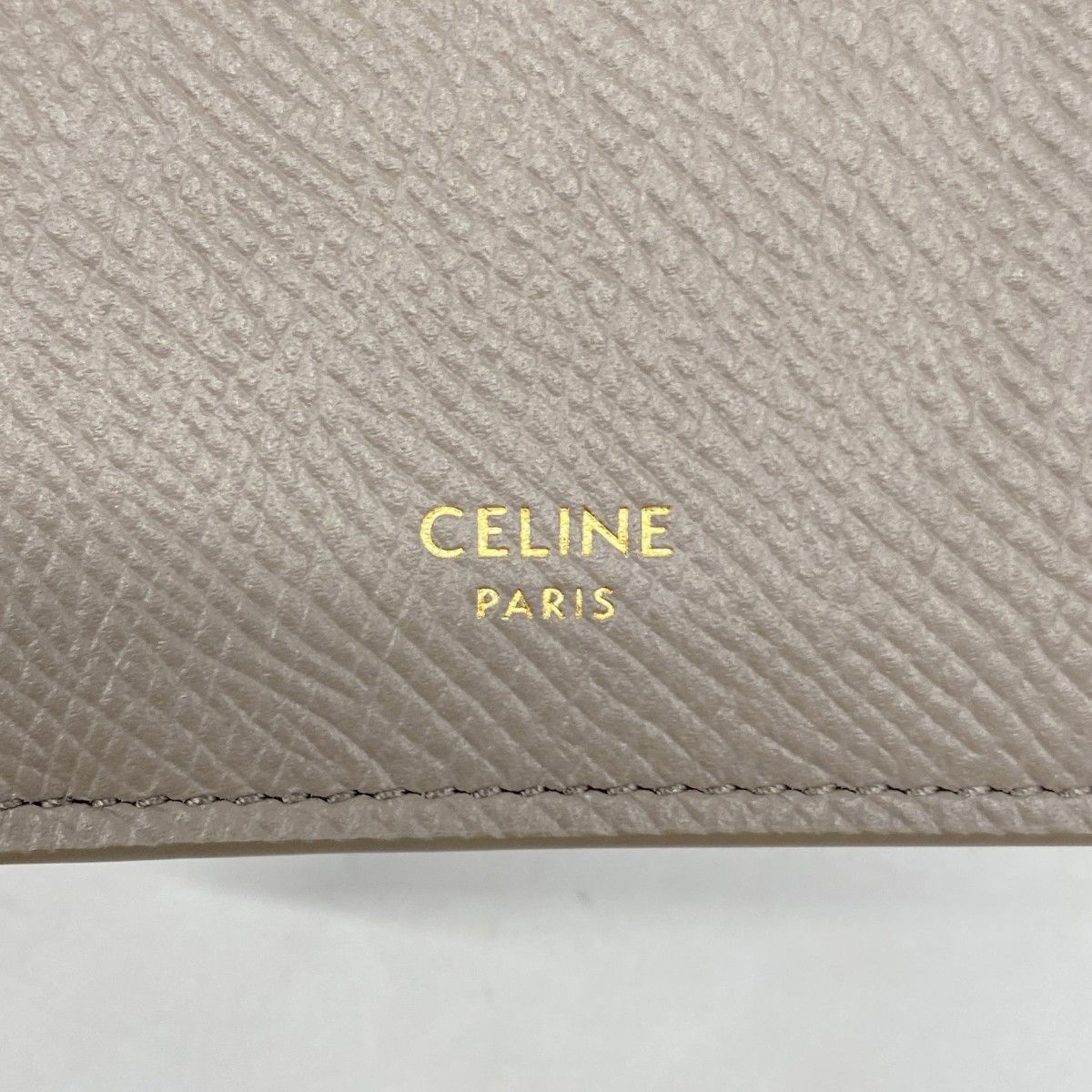 Celine Wallet Leather Gray Ju Gold — view 4