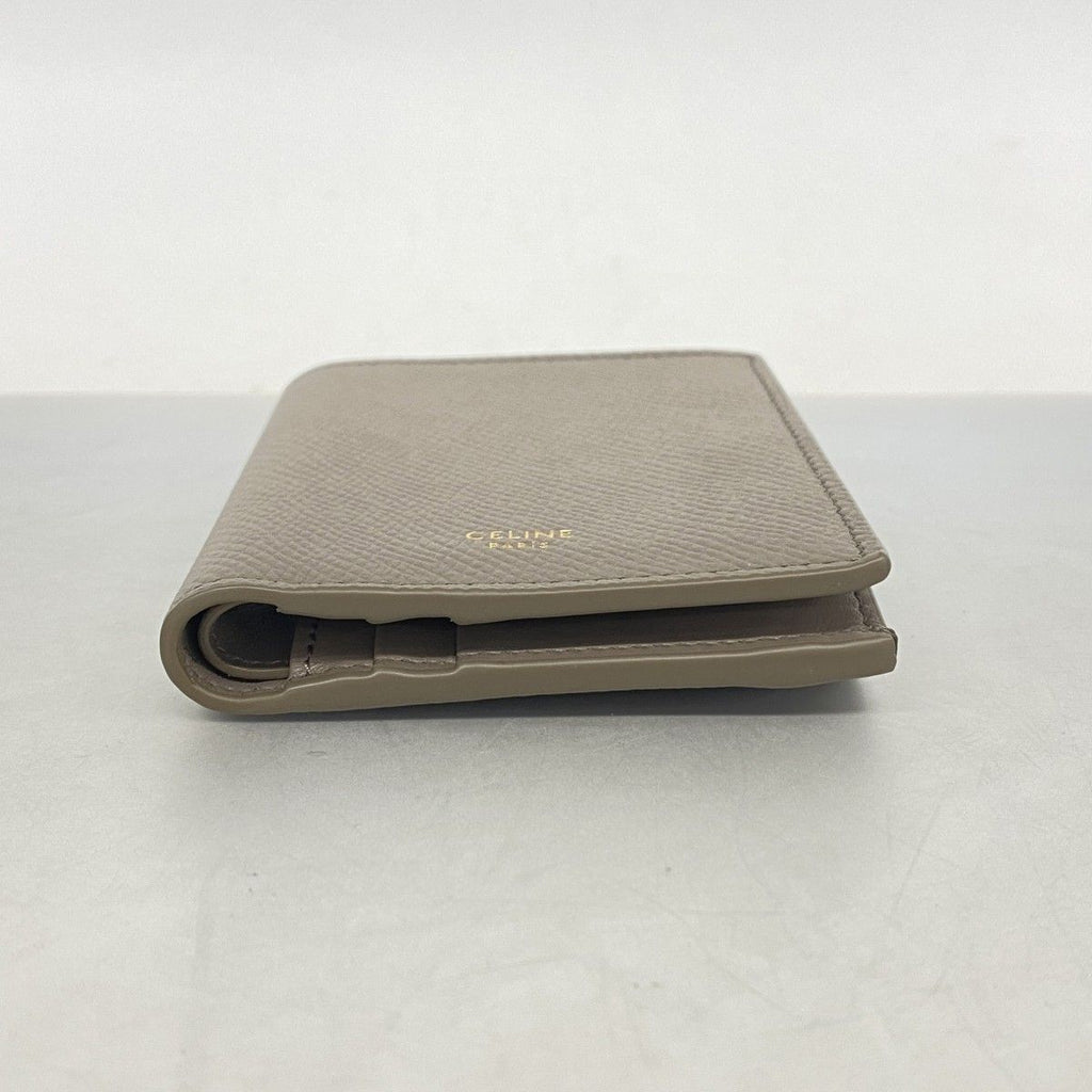 Celine Wallet Leather Gray Ju Gold — view 2