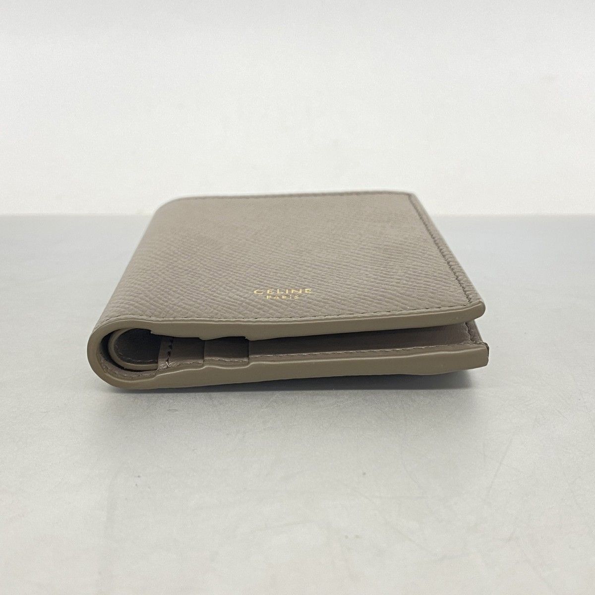 Celine Wallet Leather Gray Ju Gold — view 2