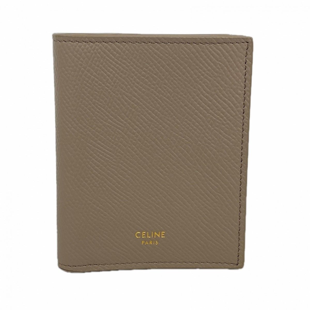 Celine Wallet Leather Gray Ju Gold