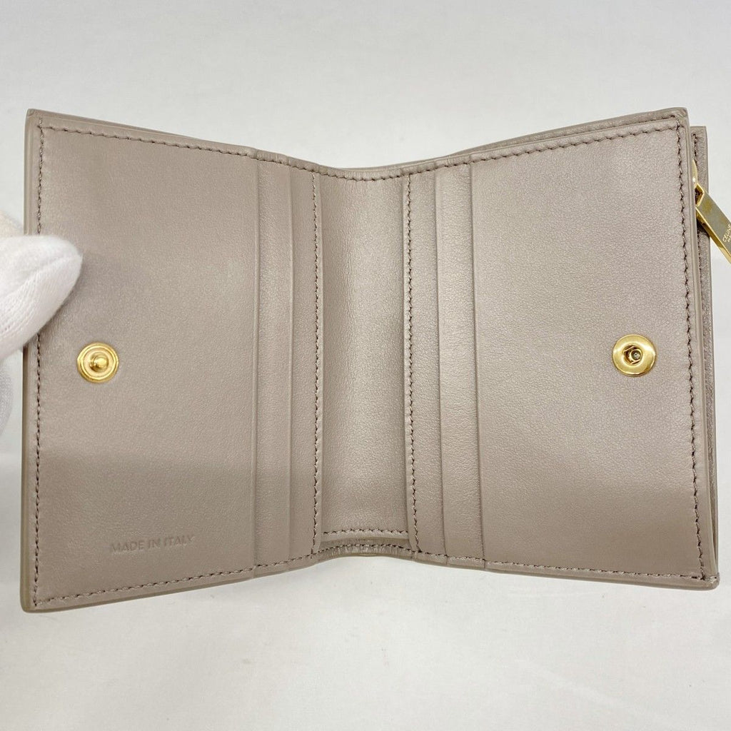 Celine Wallet Leather Gray Ju Gold — view 3