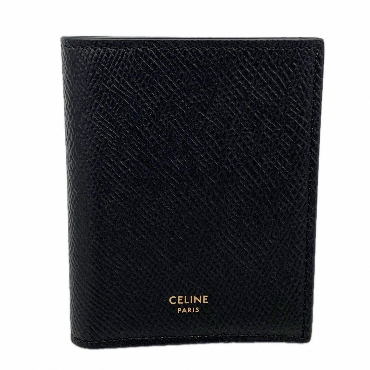 Celine Wallet Leather Black Gold