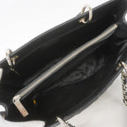 Chanel Chain Tote Quilted Caviar Leather Black Silver — view 4