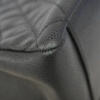 Chanel Chain Tote Quilted Caviar Leather Black Silver — view 6