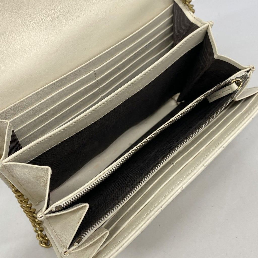Gucci Shoulder Wallet GG Marmont Leather Ivory Gold — view 4