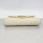 Gucci Shoulder Wallet GG Marmont Leather Ivory Gold — view 3