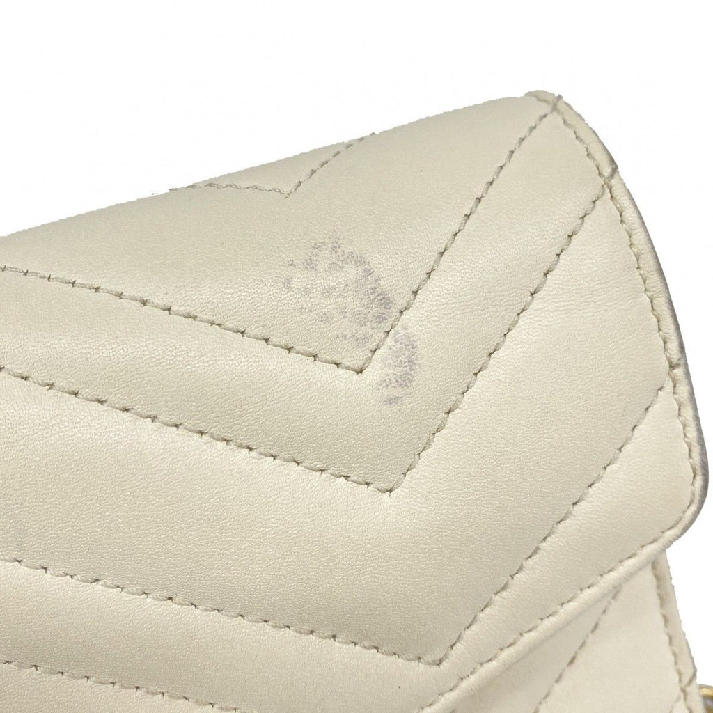 Gucci Shoulder Wallet GG Marmont Leather Ivory Gold — view 6