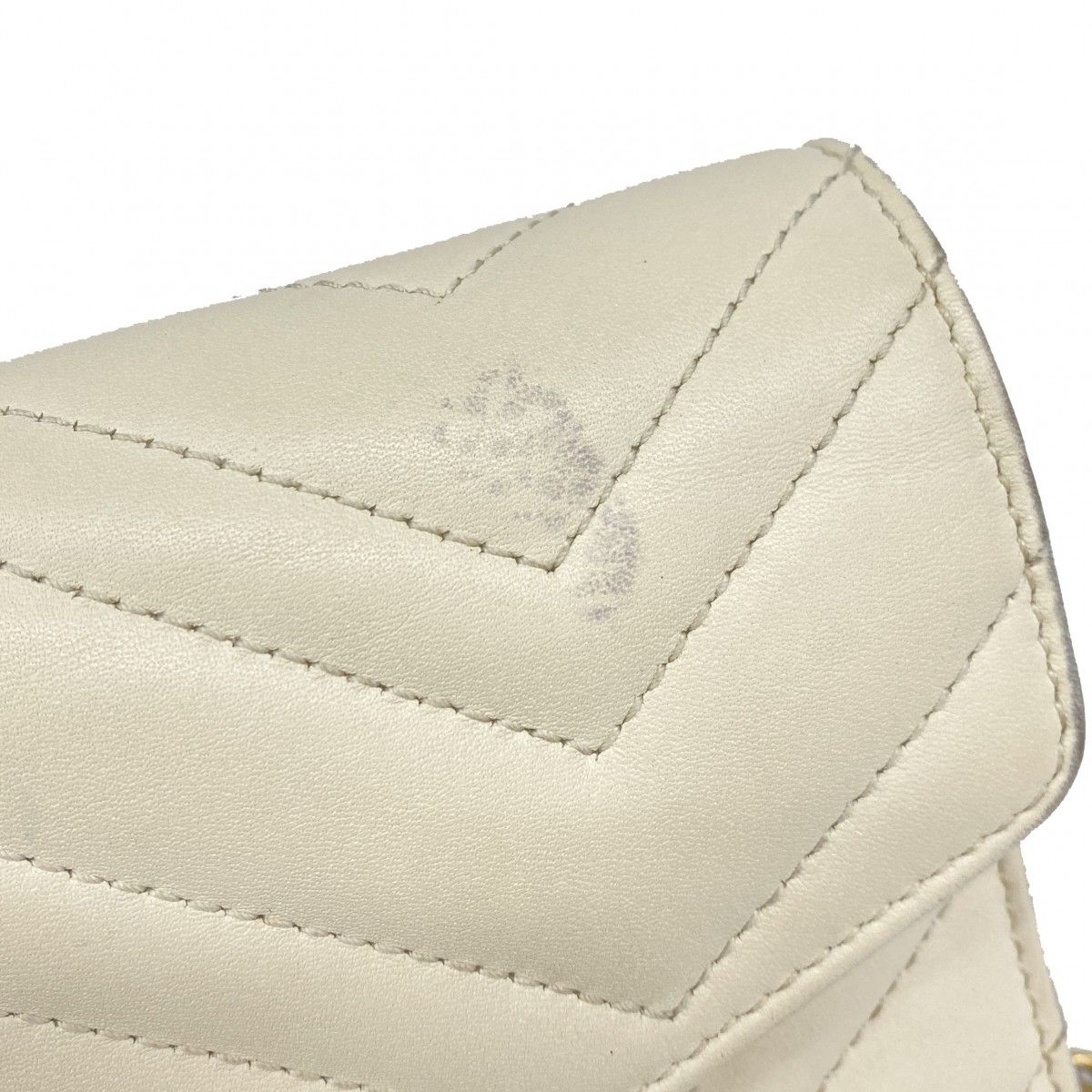 Gucci Shoulder Wallet GG Marmont Leather Ivory Gold — view 6