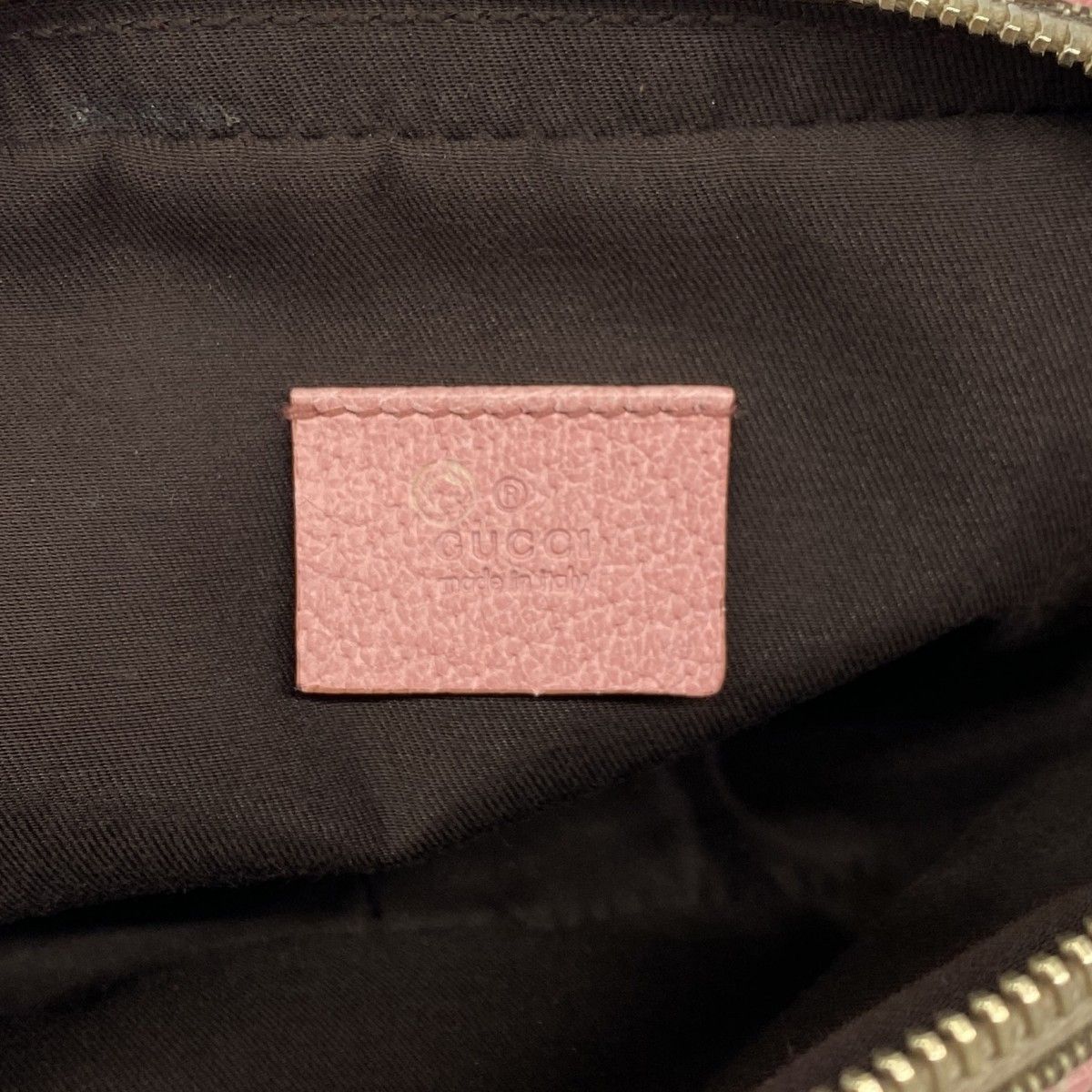 Gucci Shoulder Bag GG Canvas Brown Pink Champagne Gold — view 5
