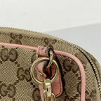 Gucci Shoulder Bag GG Canvas Brown Pink Champagne Gold — view 9