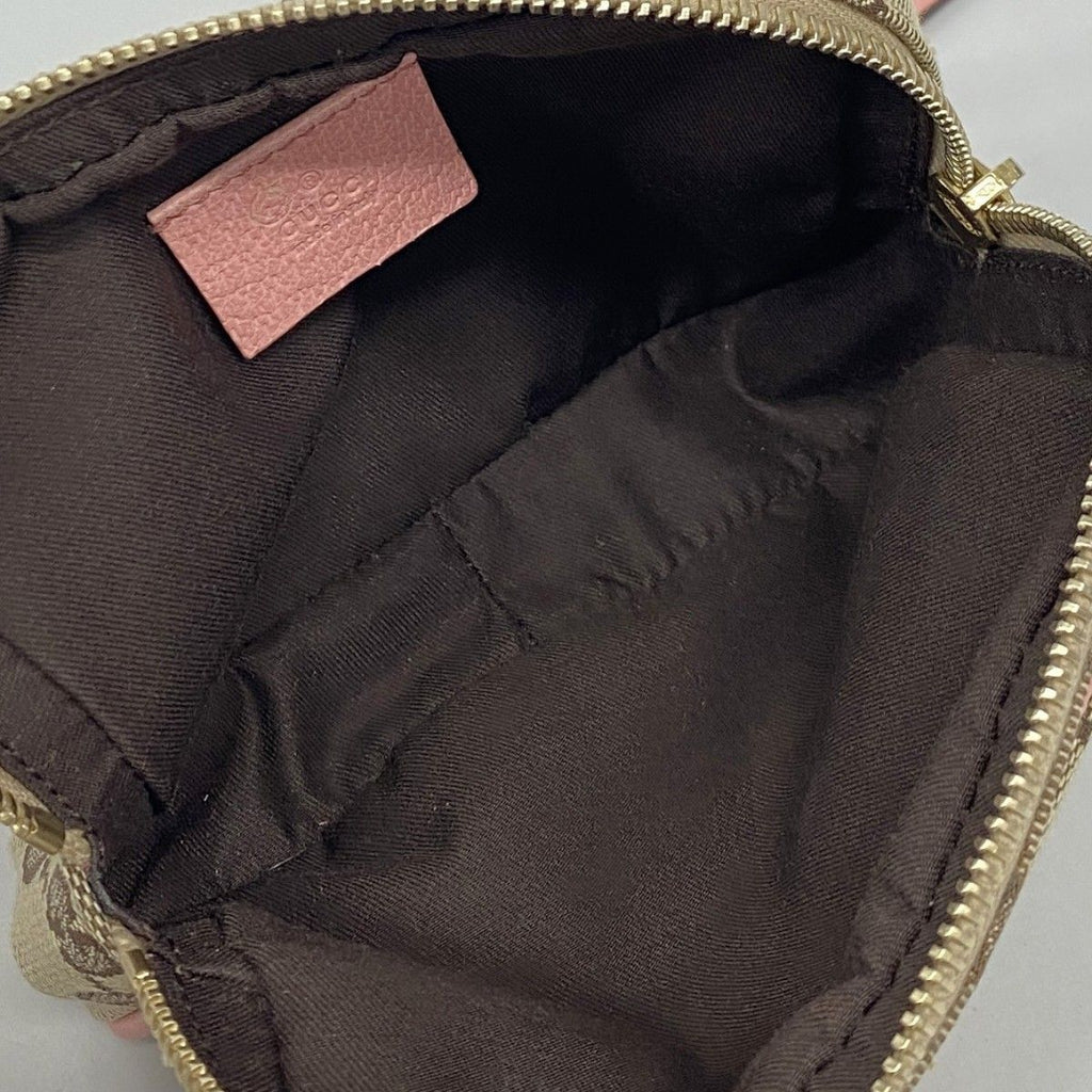 Gucci Shoulder Bag GG Canvas Brown Pink Champagne Gold — view 4