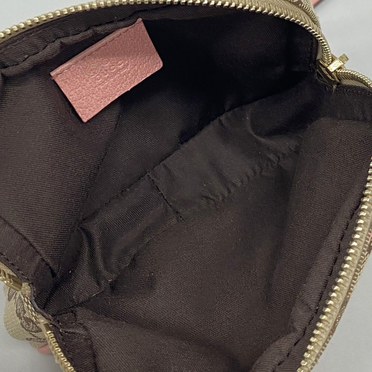 Gucci Shoulder Bag GG Canvas Brown Pink Champagne Gold — view 4