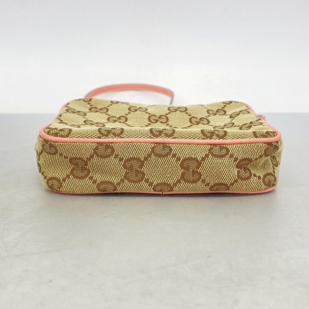Gucci Shoulder Bag GG Canvas Brown Pink Champagne Gold — view 3