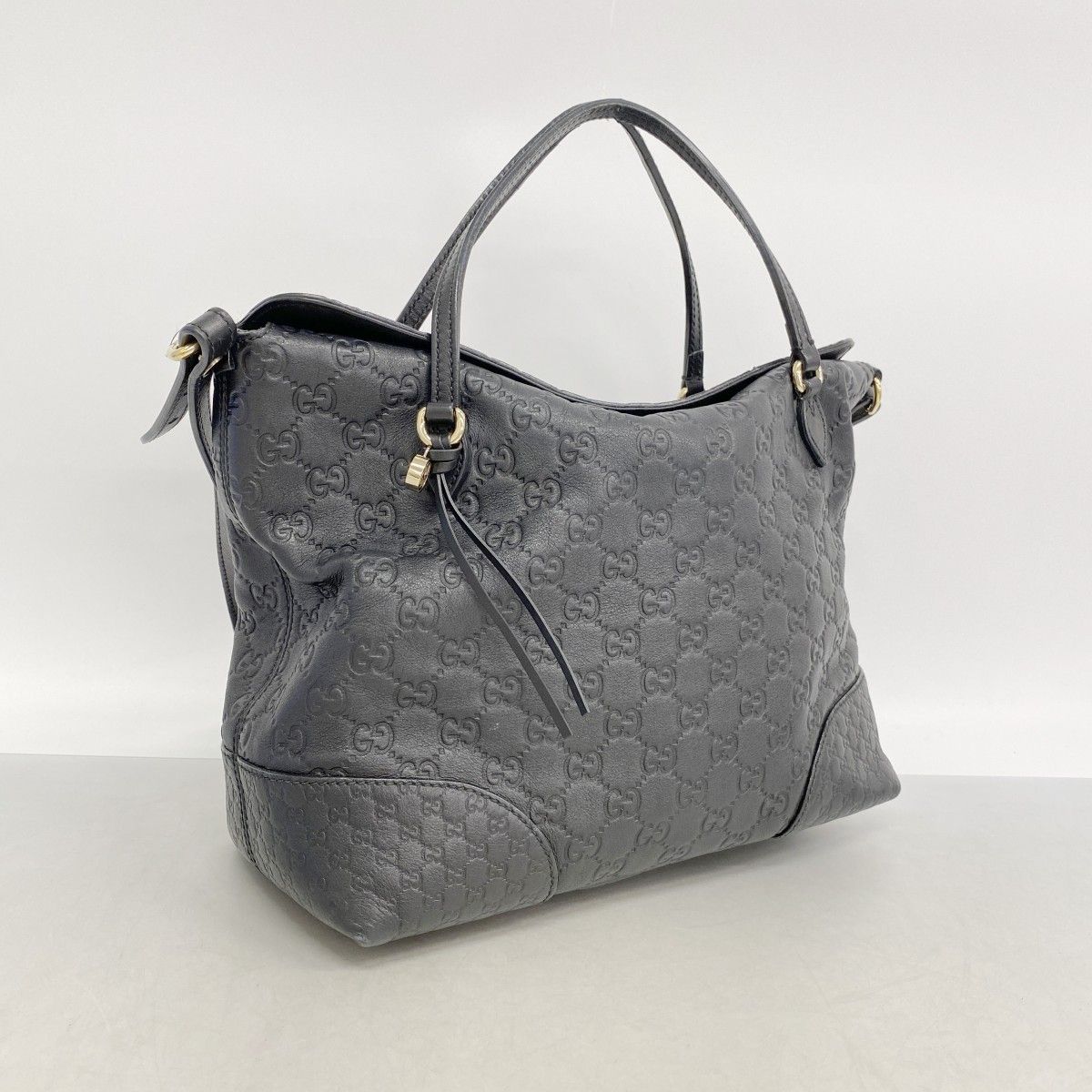 Gucci Handbag Guccissima Leather Black Champagne Gold 2-Way — view 2