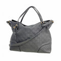 Gucci Handbag Guccissima Leather Black Champagne Gold 2-Way