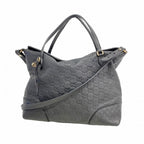 Gucci Handbag Guccissima Leather Black Champagne Gold 2-Way