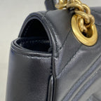 Gucci Shoulder Bag GG Marmont Leather Black Gold — view 7