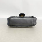 Gucci Shoulder Bag GG Marmont Leather Black Gold — view 3