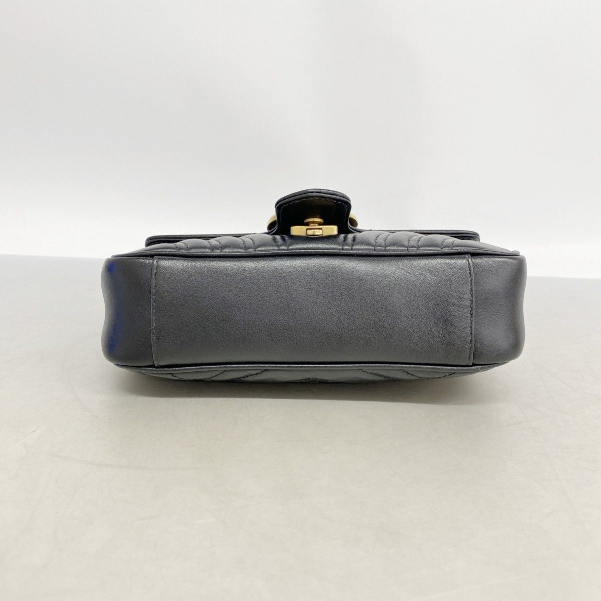 Gucci Shoulder Bag GG Marmont Leather Black Gold — view 3