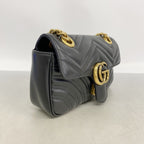 Gucci Shoulder Bag GG Marmont Leather Black Gold — view 2