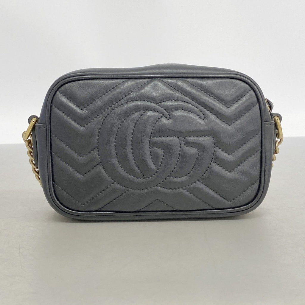 Gucci Shoulder Bag GG Marmont Leather Black Gold — view 9