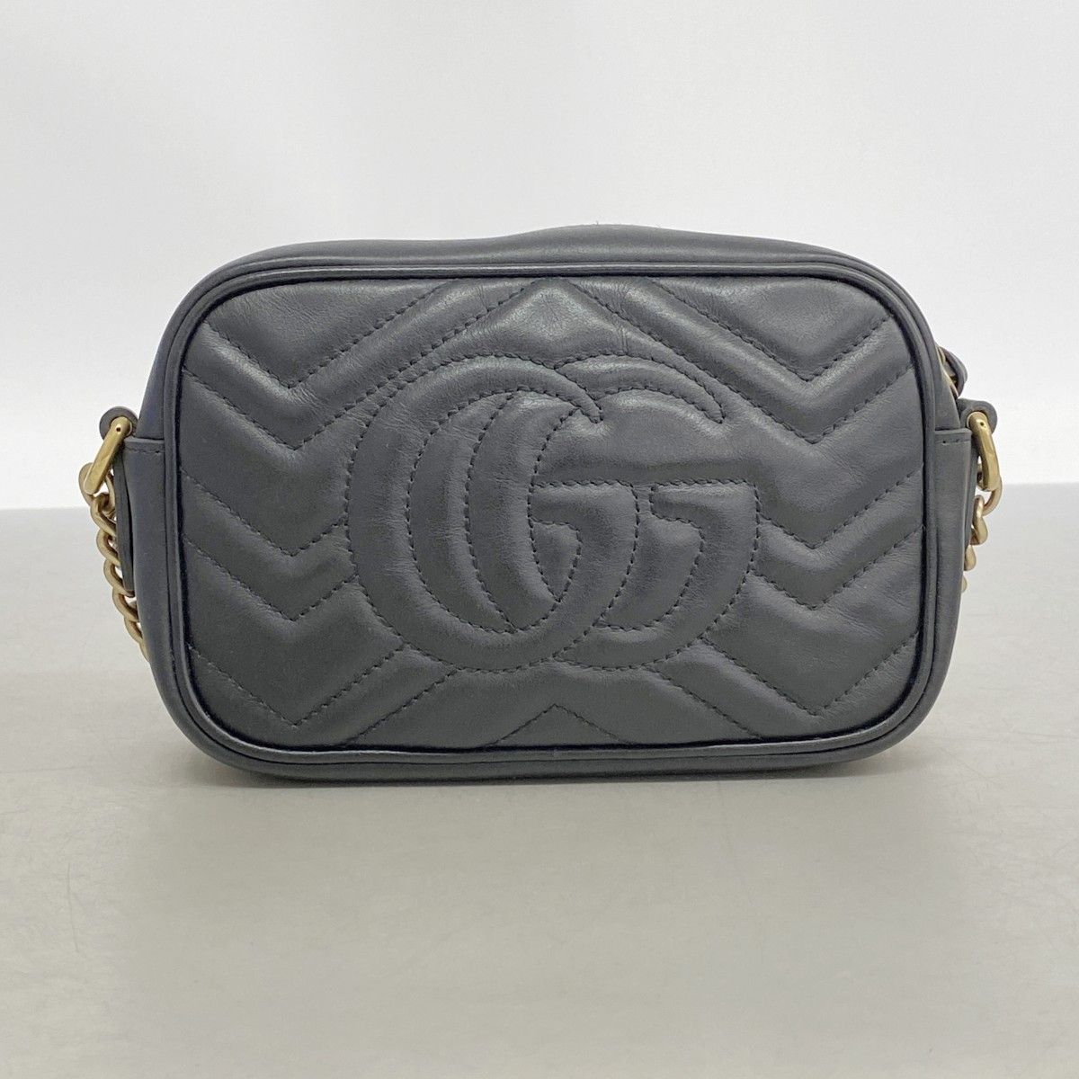 Gucci Shoulder Bag GG Marmont Leather Black Gold — view 9