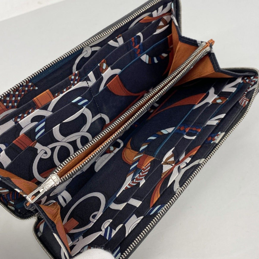 Hermes Wallet Azap Long Silk in Veau Black Silver — view 3