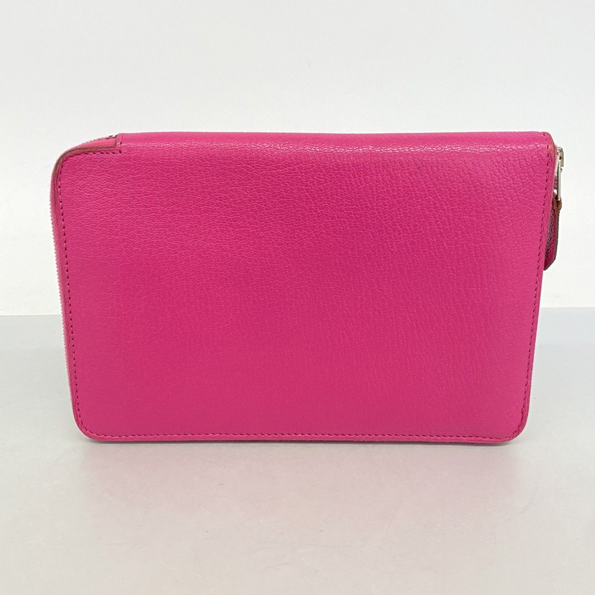 Hermes Wallet Azap Combine Chevre Misor Rose Shocking Silver — view 8