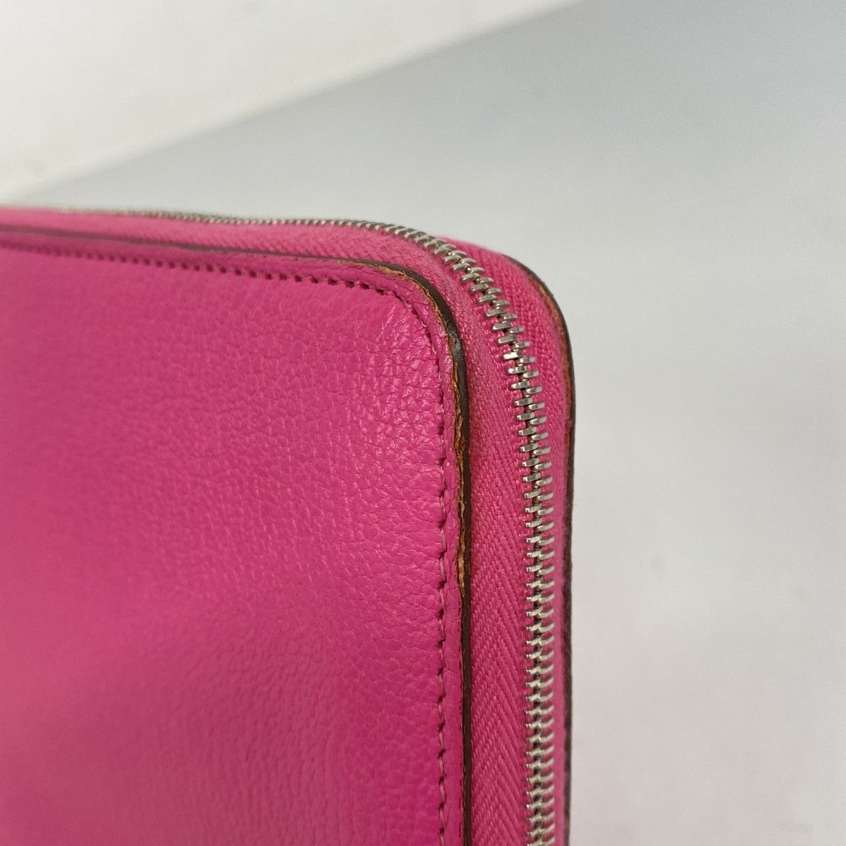 Hermes Wallet Azap Combine Chevre Misor Rose Shocking Silver — view 6
