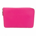 Hermes Wallet Azap Combine Chevre Misor Rose Shocking Silver