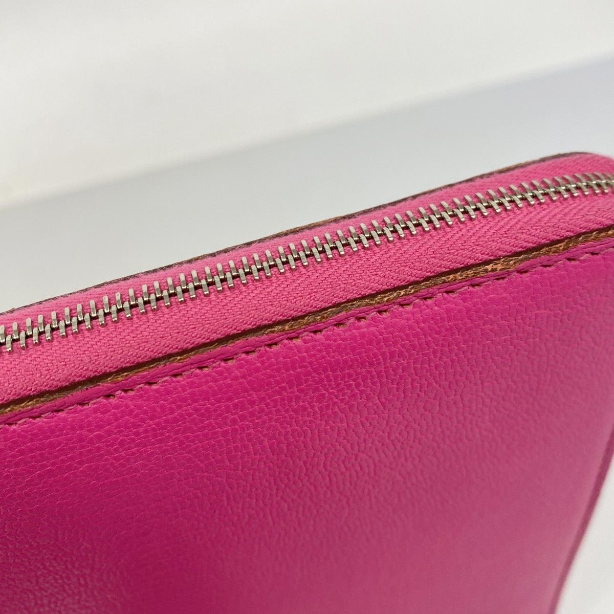Hermes Wallet Azap Combine Chevre Misor Rose Shocking Silver — view 5