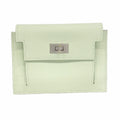 Hermes Coin Case Kelly Pocket Compact Veau Epsom Vert Fizz Silver